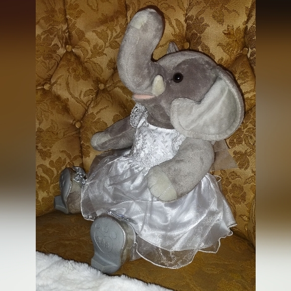 Build A Bear Workshop Grey Elephant in Wedding Dress Plush 12" BABW - Picture 2 of 6